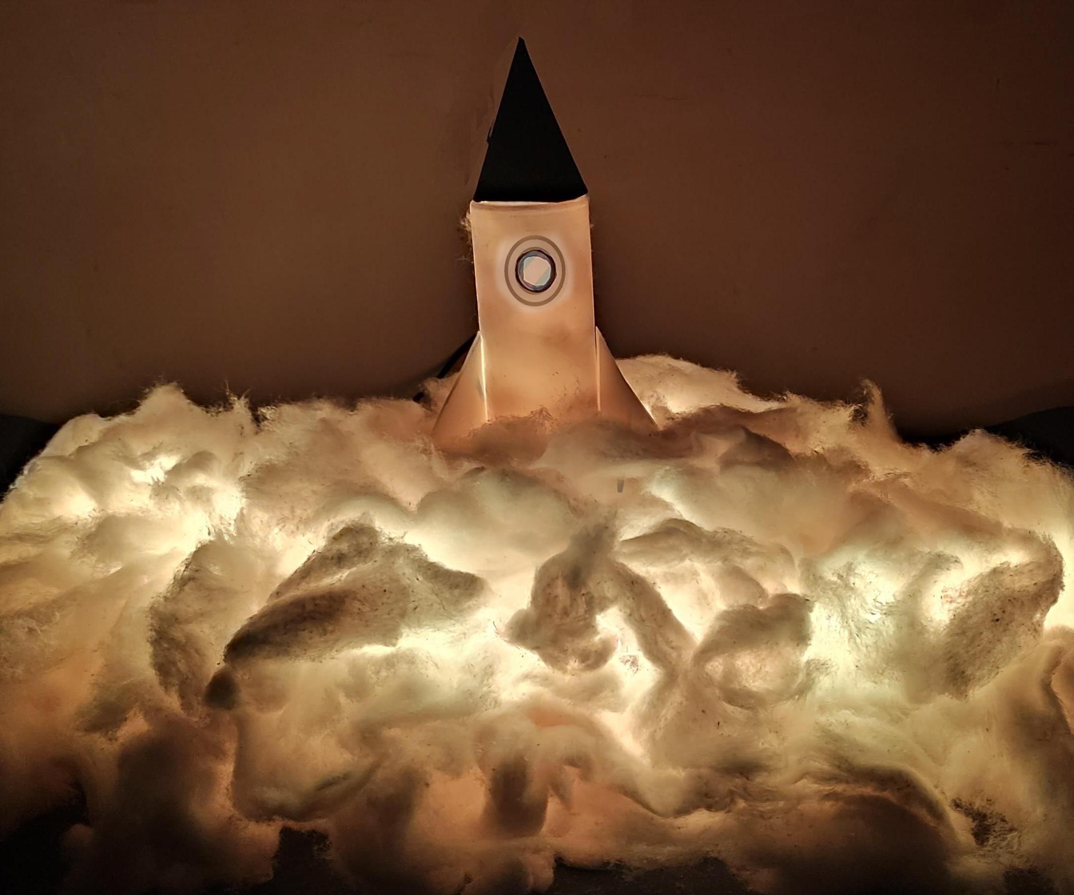 RGB Rocket Smoke Night Lamp (Bluetooth Controlled)