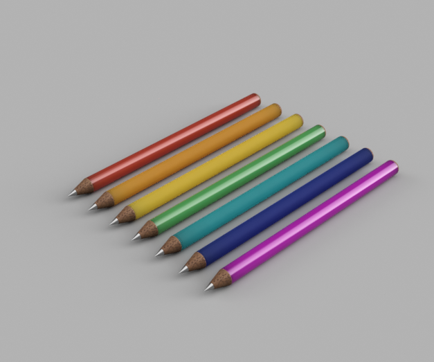 Create a Set of Rainbow Pencils in 10 Mins Using Fusion 360