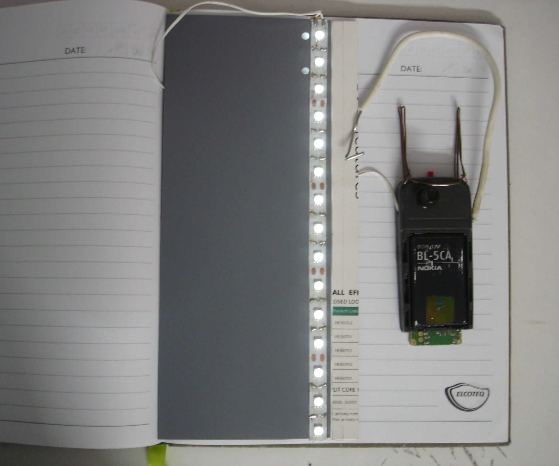 LED bookmarker +table lamp (with brightness control)
