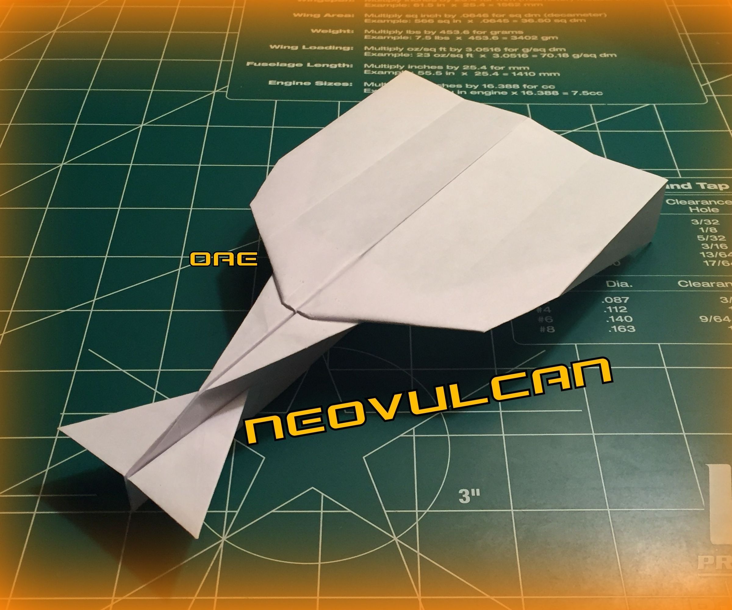 How to Make the NeoVulcan Paper Airplane