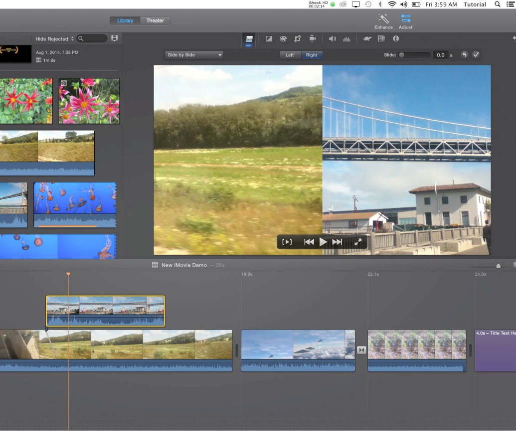 iMovie 10 - Side by Side Video