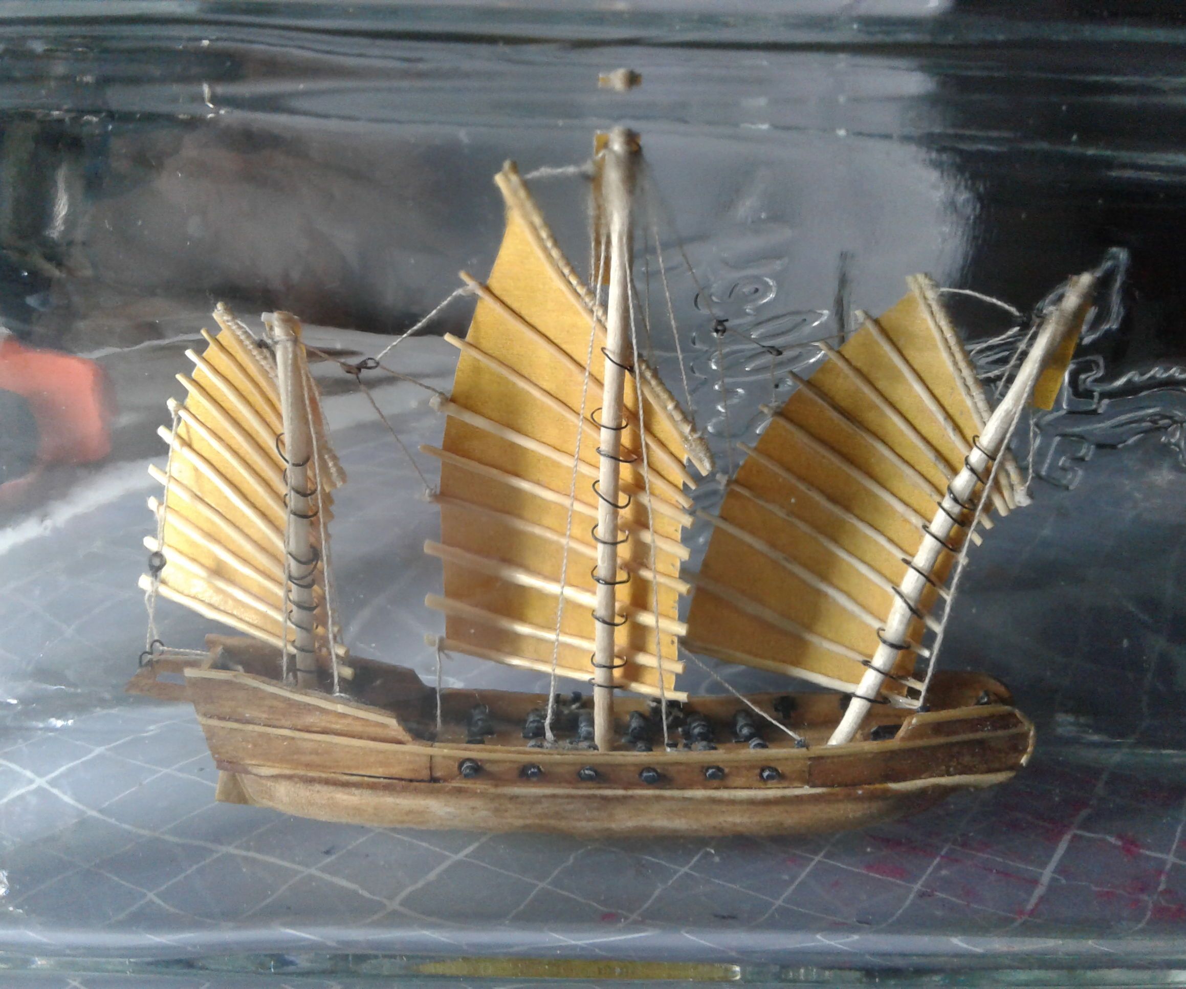 Ship in a Bottle. Chinese Junk