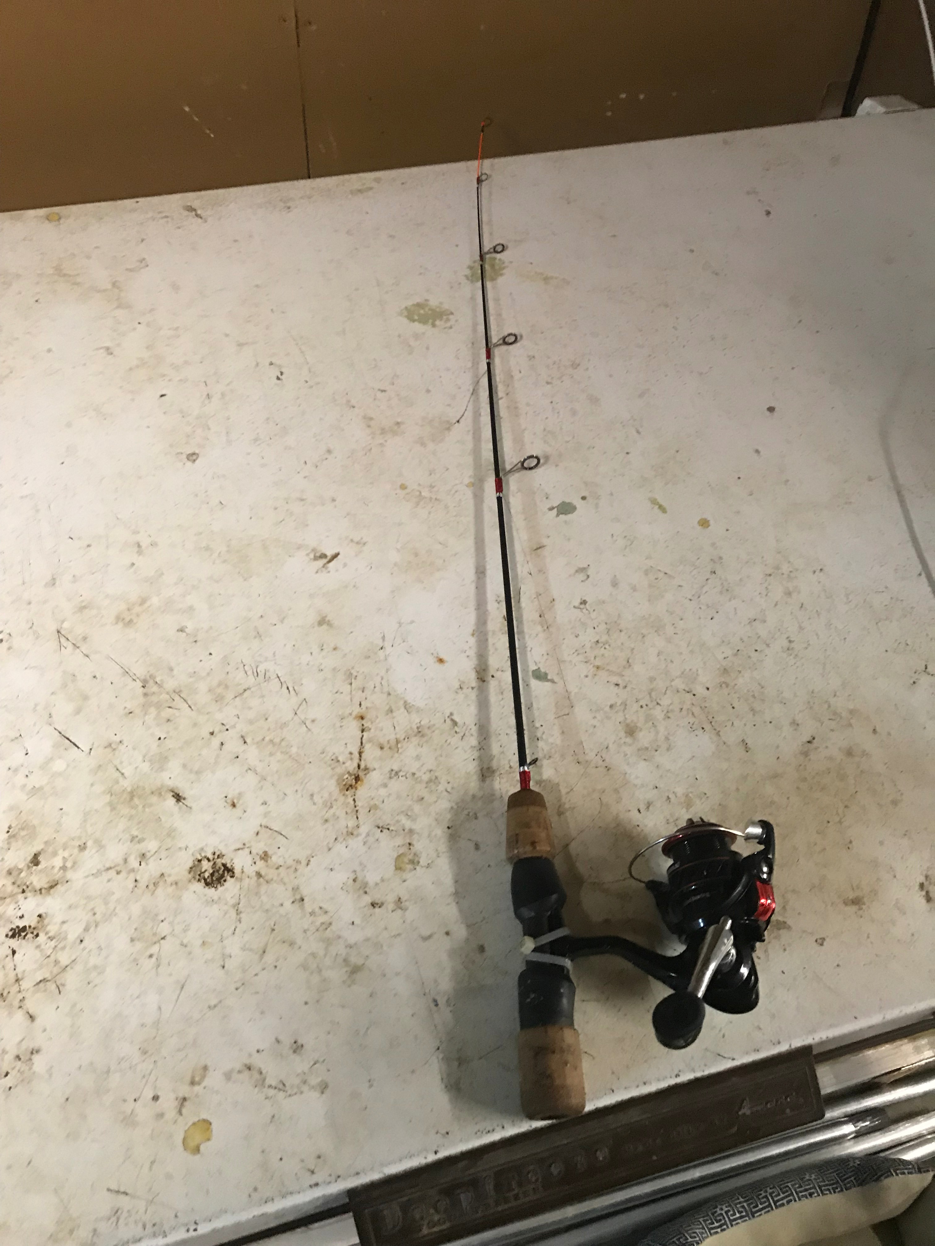 stringing a fishing pole