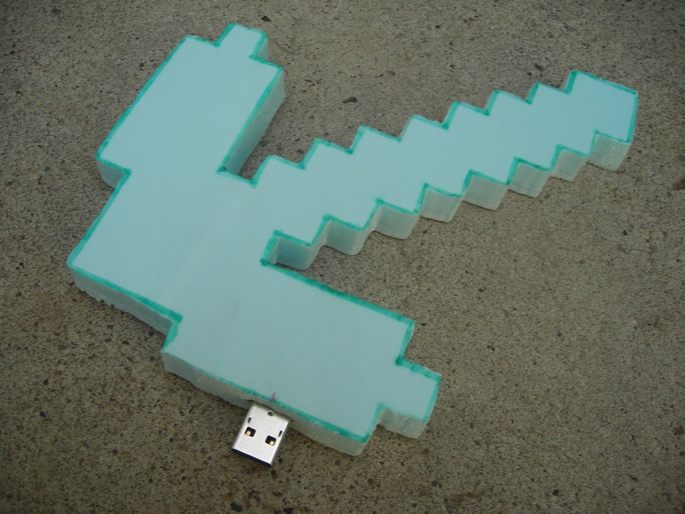 Real Minecraft Diamond Pickaxe Usb 7 Steps With Pictures Instructables