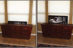 Disappearing Tv With Pop Up Tv Lift Mounted Behind Furniture 8 Steps With Pictures Instructables