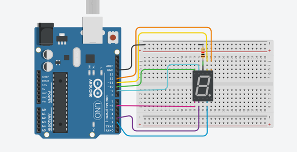Interfacing Seven Segment Display on TinkerCad : 4 Steps - Instructables