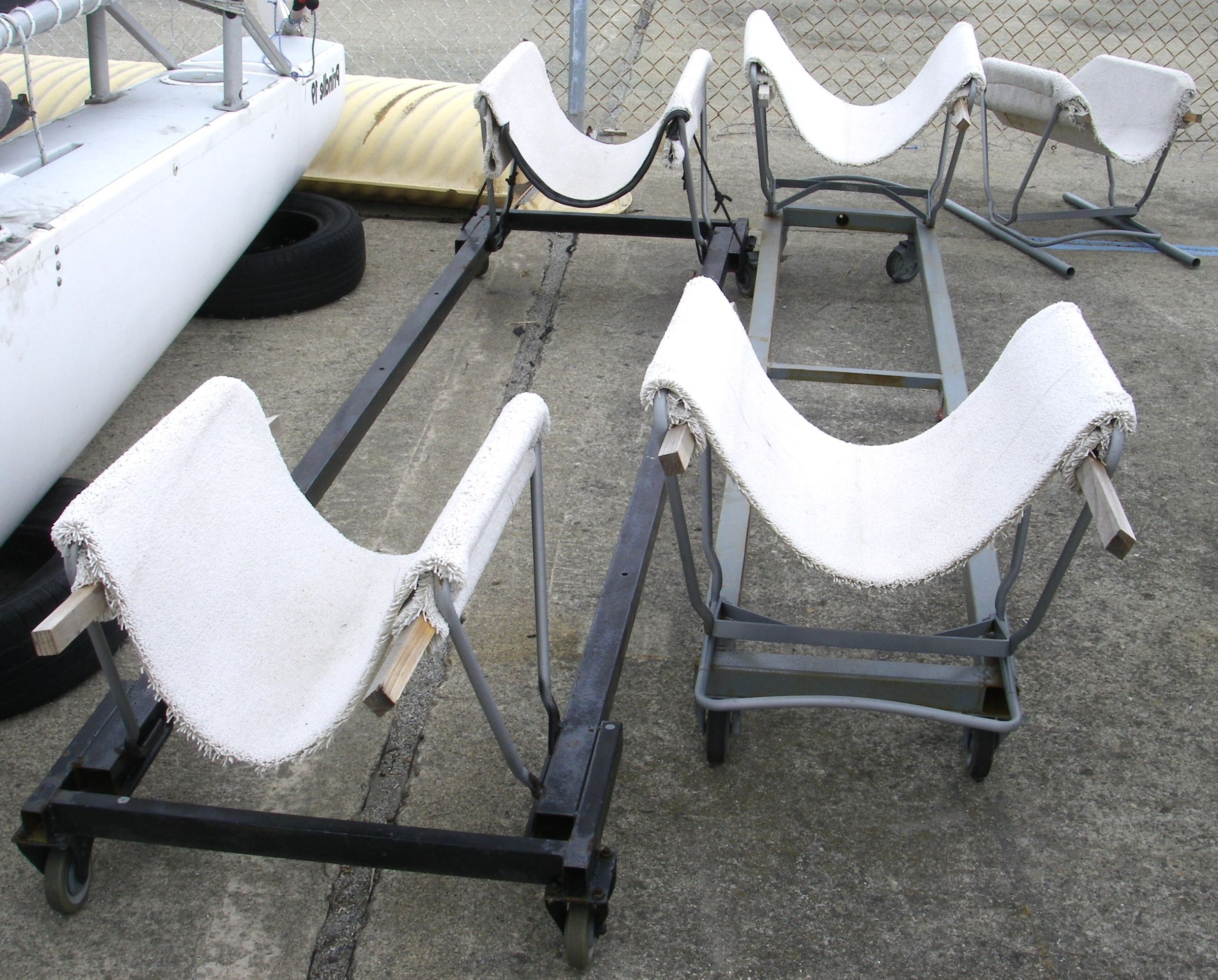 boat cradle with wheels