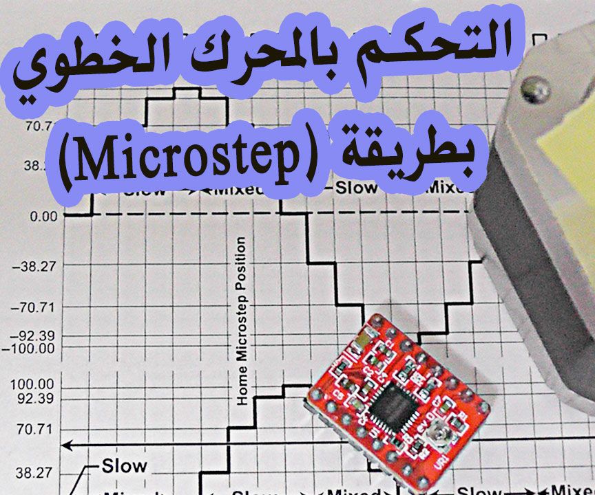 التحكم بالمحرك الخطوي (stepper motor) بطريقة (microstep) DIY Project DIY Project Image