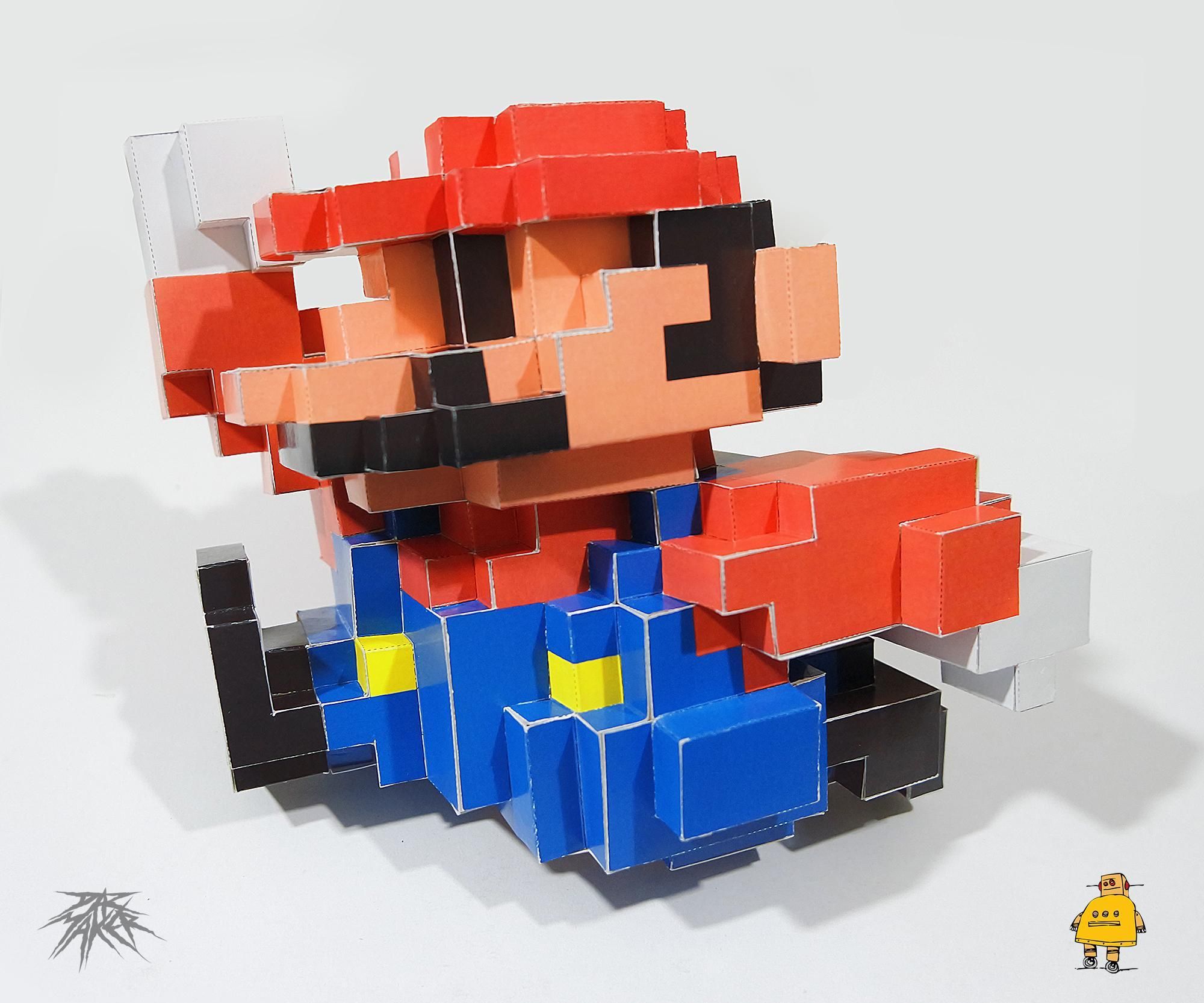 Mario 8 Bit 3d Pixel Paper Art 15 Steps With Pictures Instructables