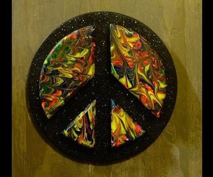 3d peace sign with a fluid acrylic pour finish DIY Project DIY Project Image