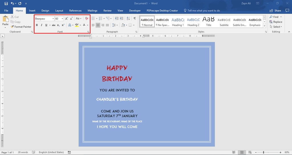 How To Make Birthday Cards With Microsoft Word 11 Steps With Pictures Instructables How To Make Birthday Cards With Microsoft Word 11 Steps With Pictures Instructables