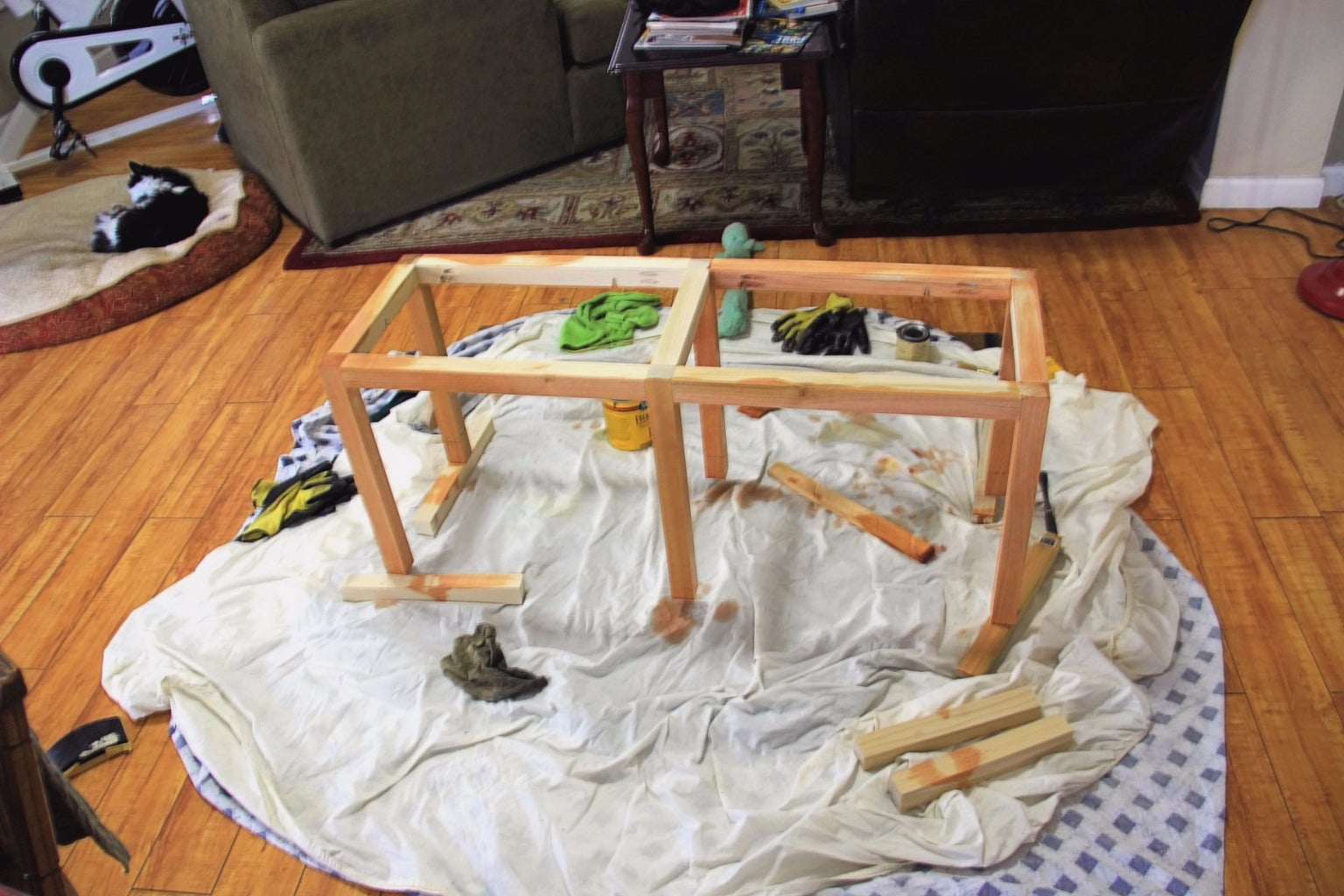 Building a wooden shoe bench