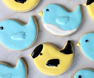 Decorated Bluebird and Goldfinch Sugar Cookies