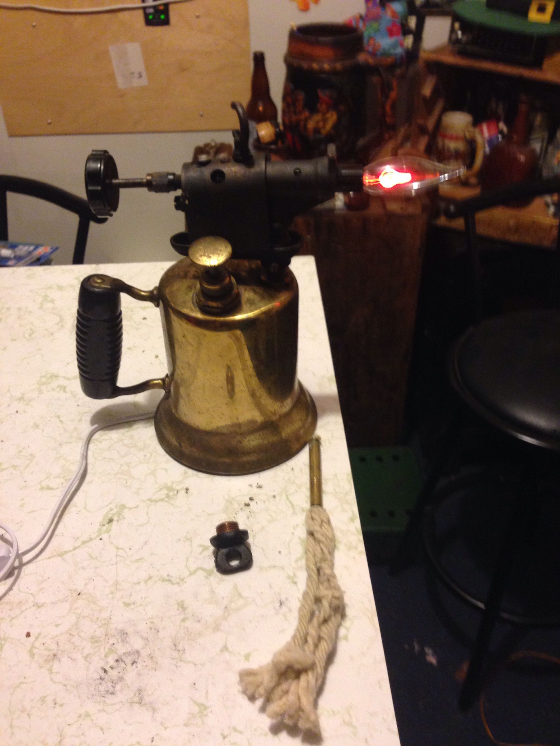 Antique Brass Blow Torch Accent Lamp 9 Steps (with Pictures