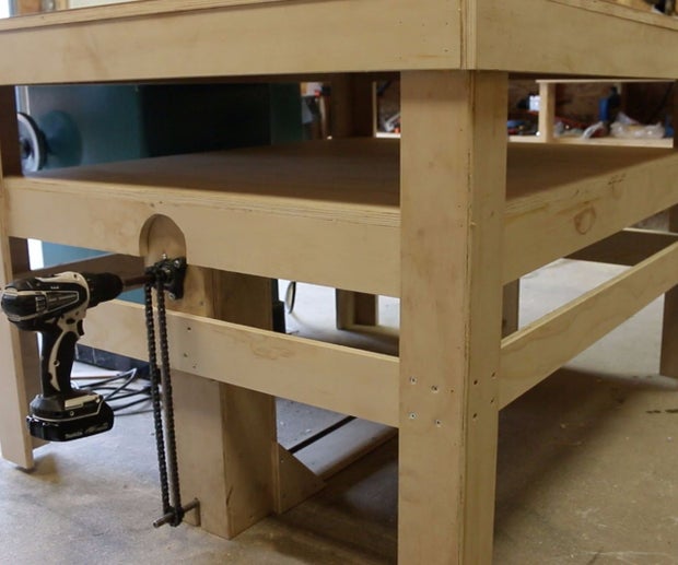 Drill Powered Adjustable Height Work Bench 7 Steps With Pictures Instructables Drill Powered Adjustable Height Work, How To Build A Adjustable Height Work Table