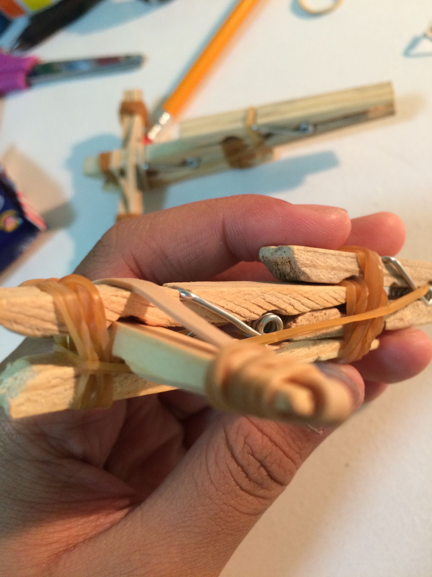 How to Make a Mini Clothespin Crossbow 7 Steps Instructables