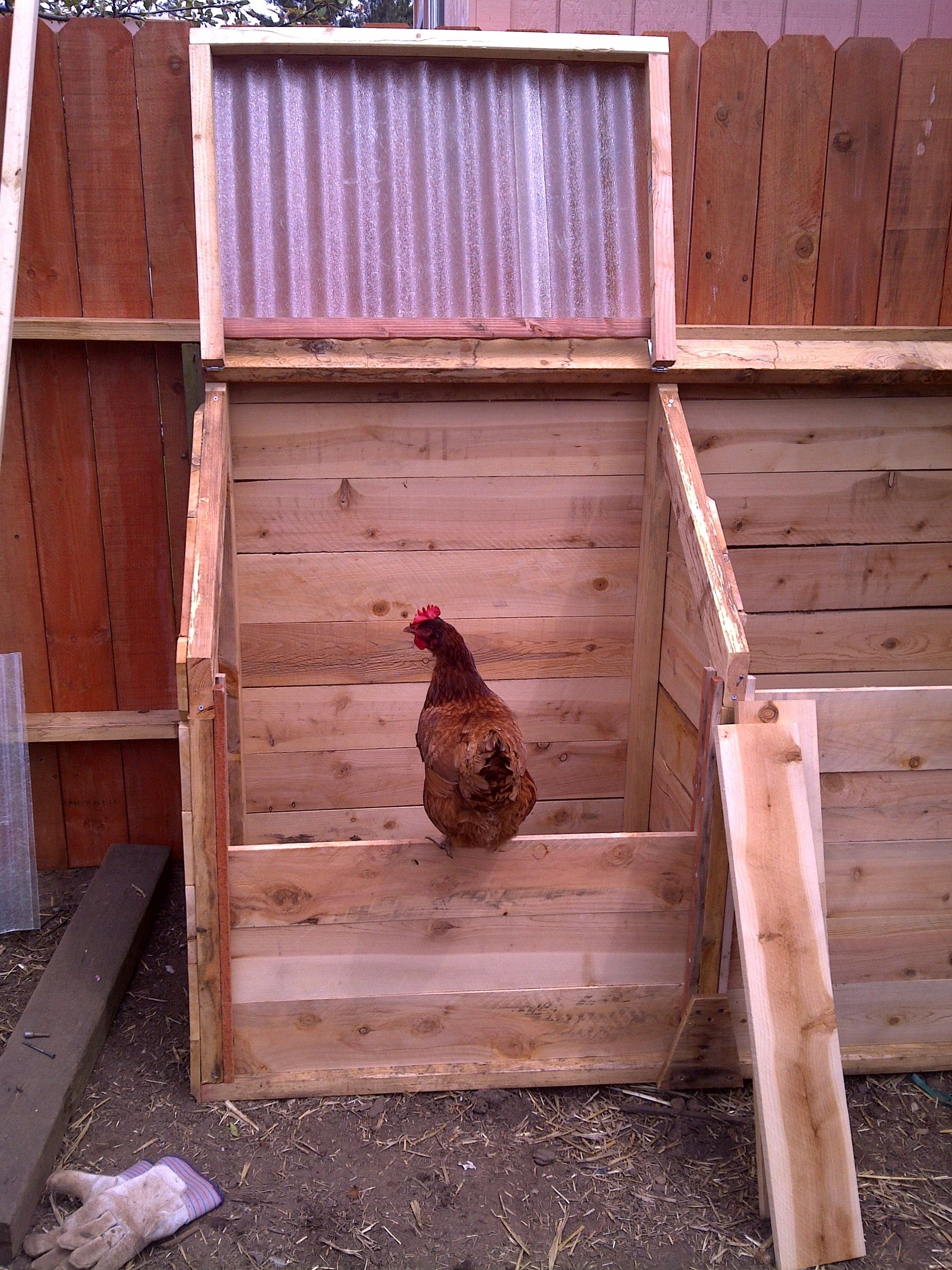 ChickenPowered ThreeStage Compost Bin 6 Steps (with Pictures