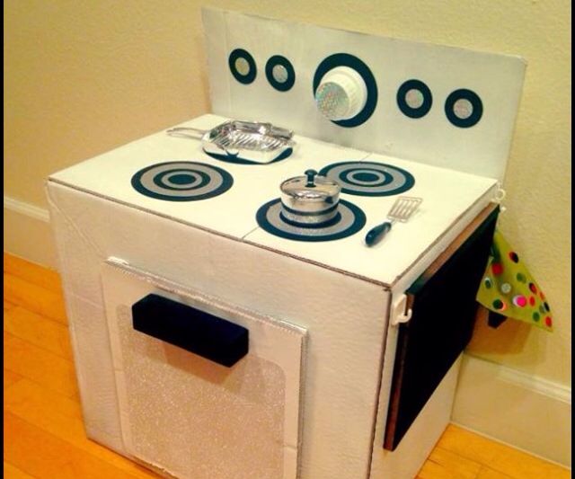 Turn a Cardboard Box Into a Kid's Stove 6 Steps (with Pictures