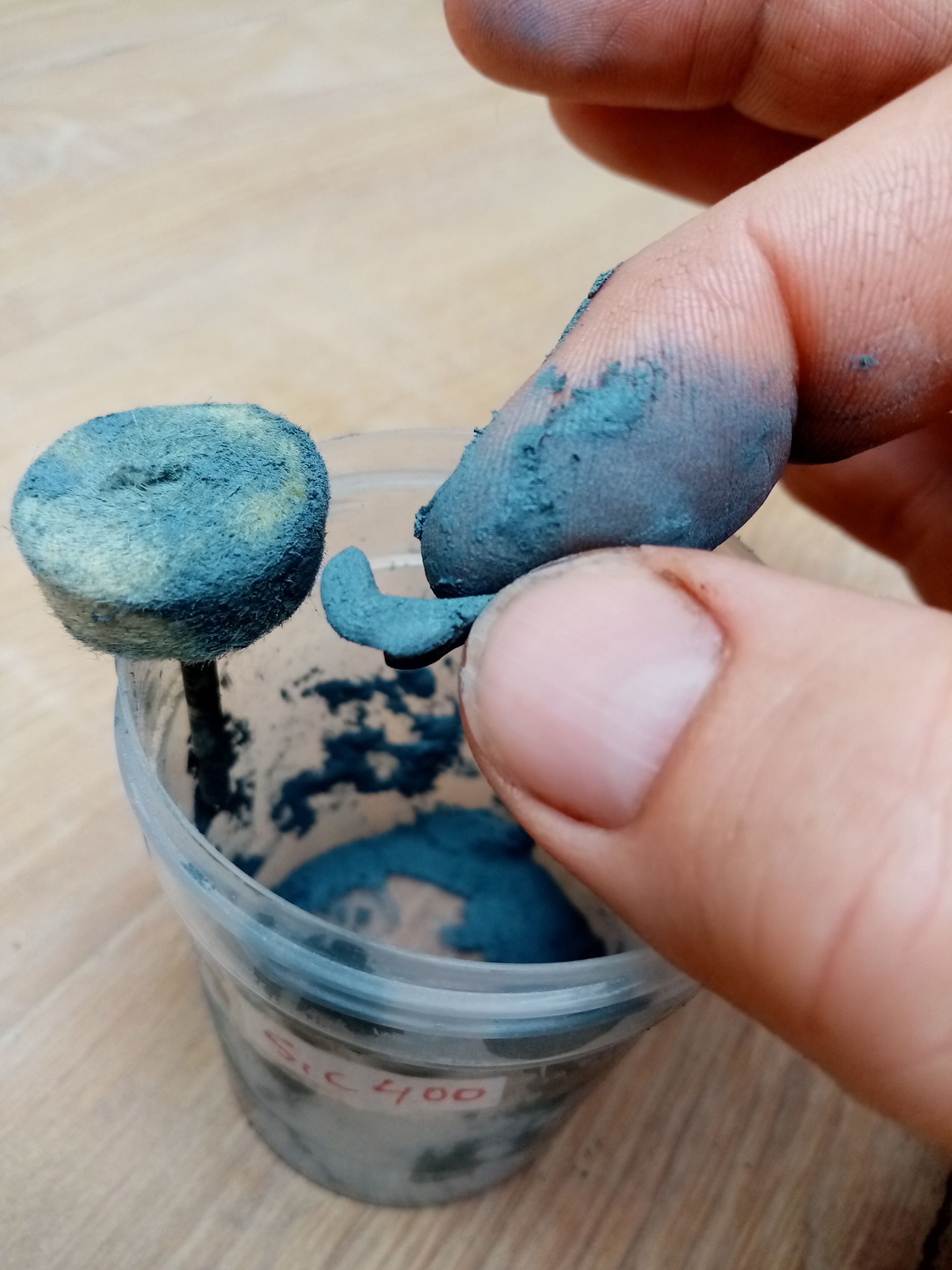 polishing opal with a dremel