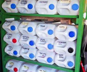Workshop Storage Organizer From Old Canisters