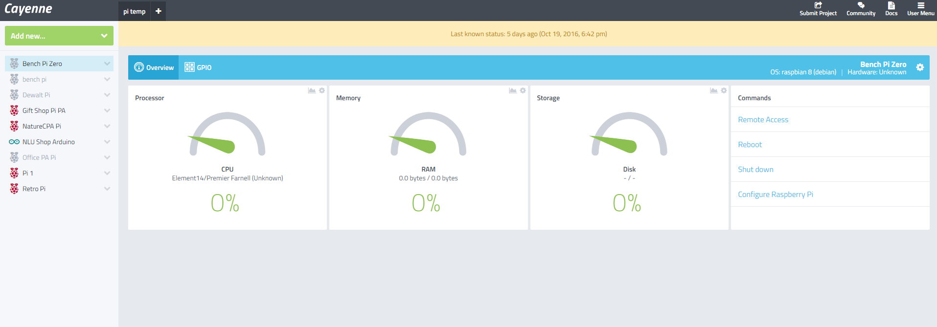 The Cayenne Dashboard