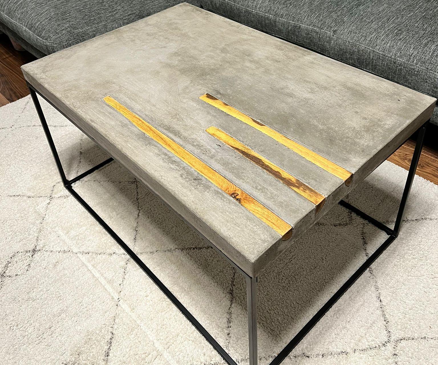 Concrete Table With Wooden Inlays 4 Steps (with Pictures) Instructables