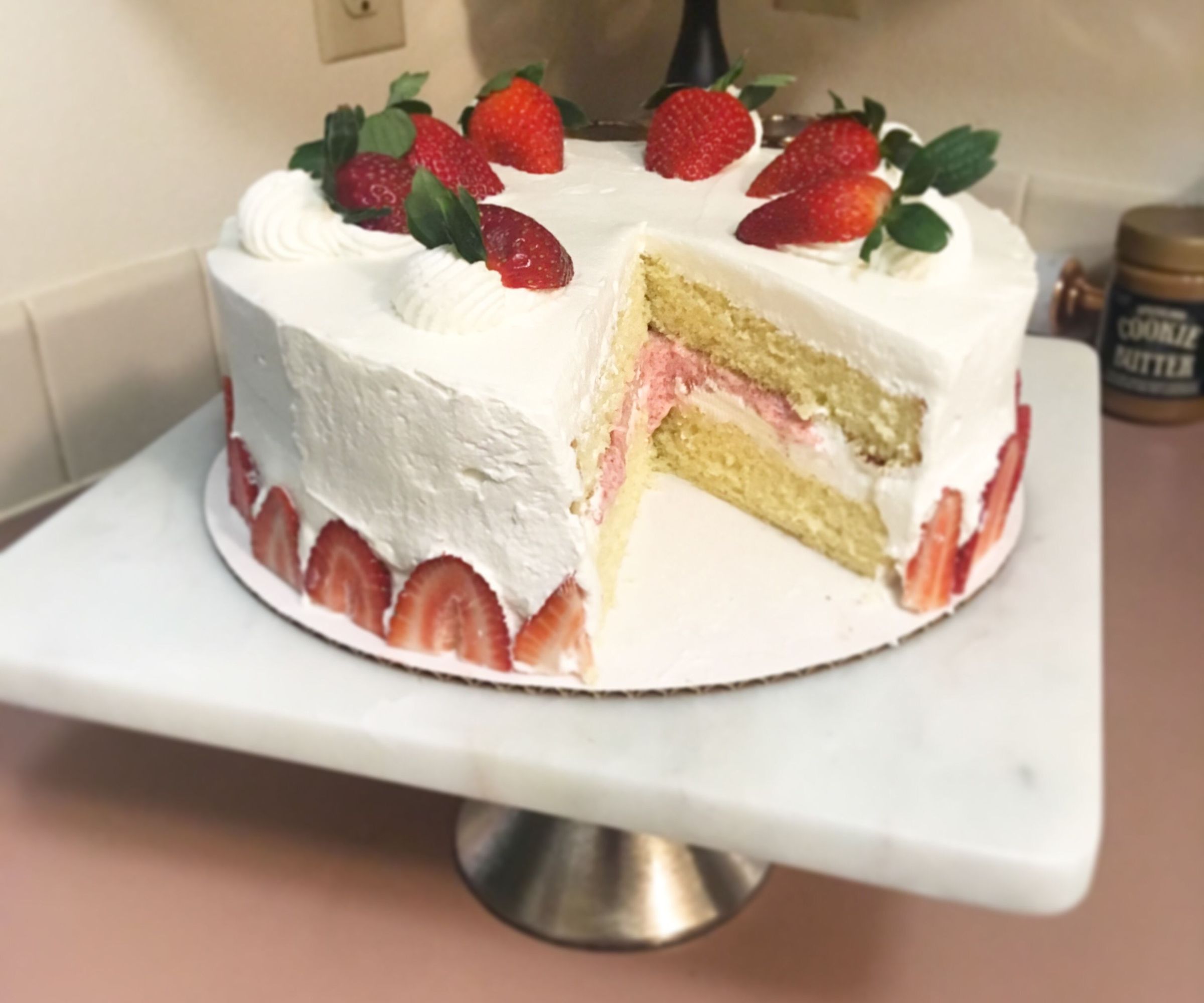 Strawberries Cream Cake 6 Steps With Pictures Instructables