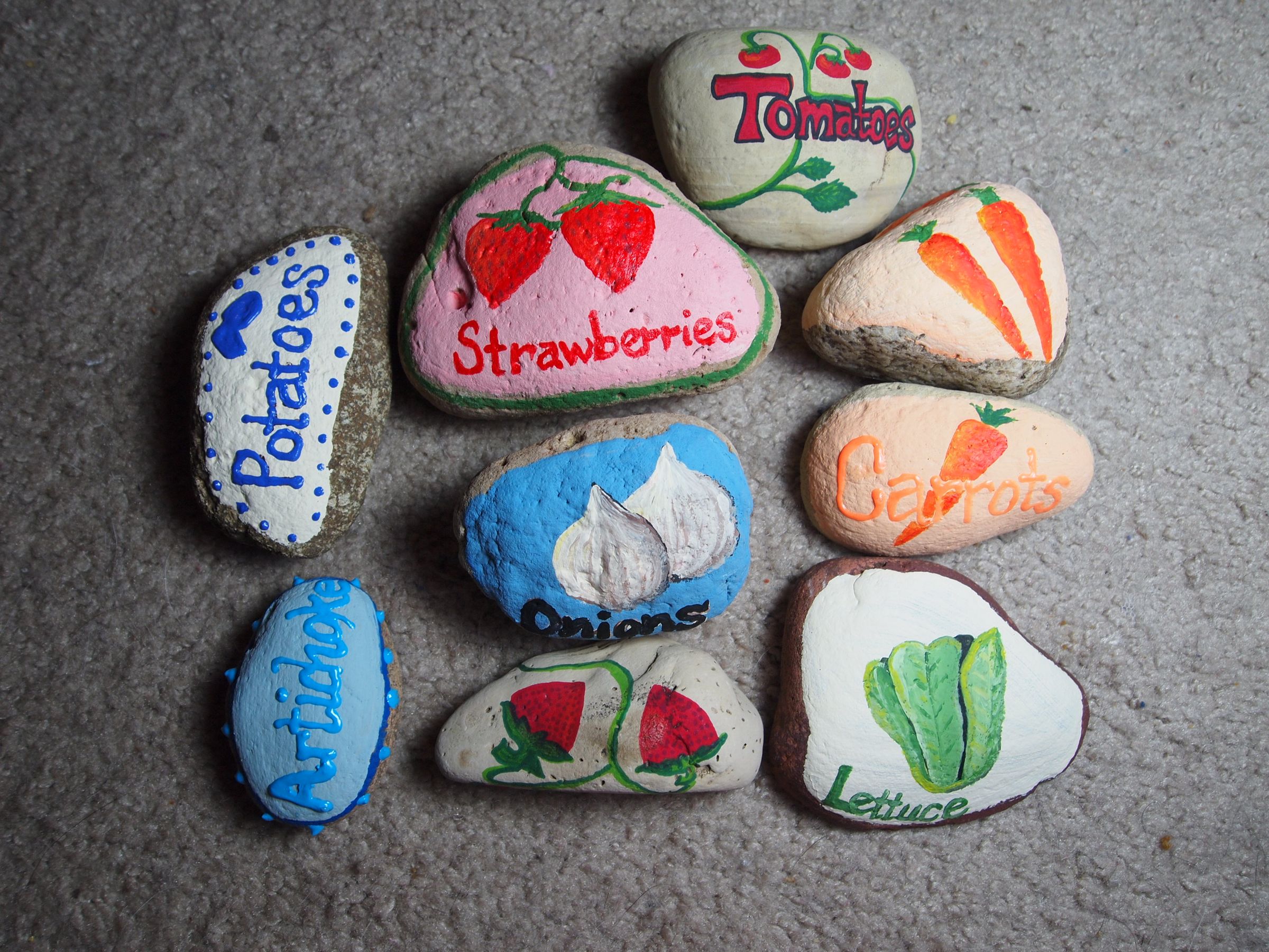 Painted Rock Garden Markers Instructables