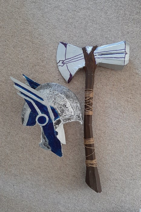 Cardboard Stormbreaker And Thor Ragnarok Helmet 5 Steps Instructables