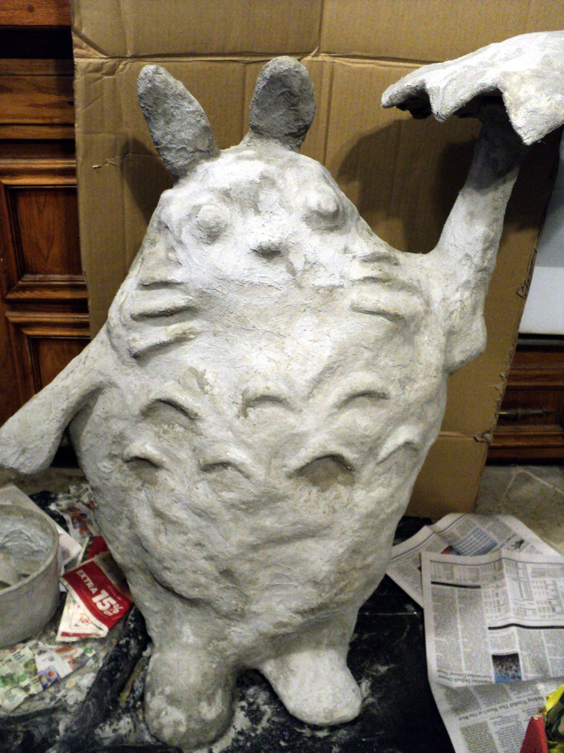 Totoro Papier Machecrete Garden Statue 4 Steps (with Pictures