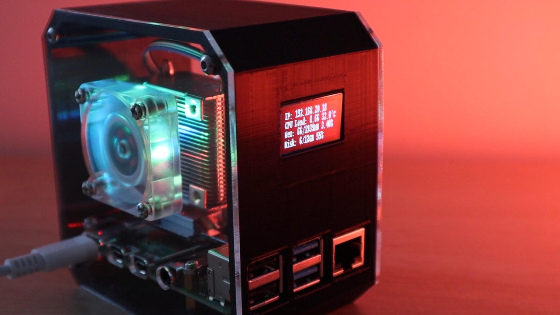 DIY Raspberry Pi Desktop Case With Stats Display : 9 Steps (with ...