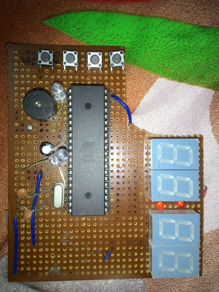 Digital Clock Using Microcontroller (AT89S52 Without RTC Circuit) : 4 ... Circuit Diagram