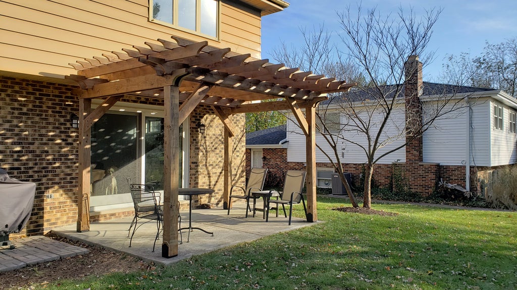 How to build a pergola on a concrete slab