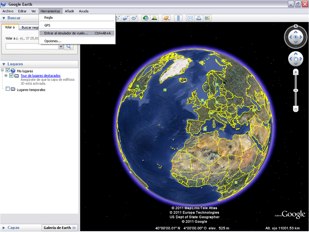 how to use the google earth flyght