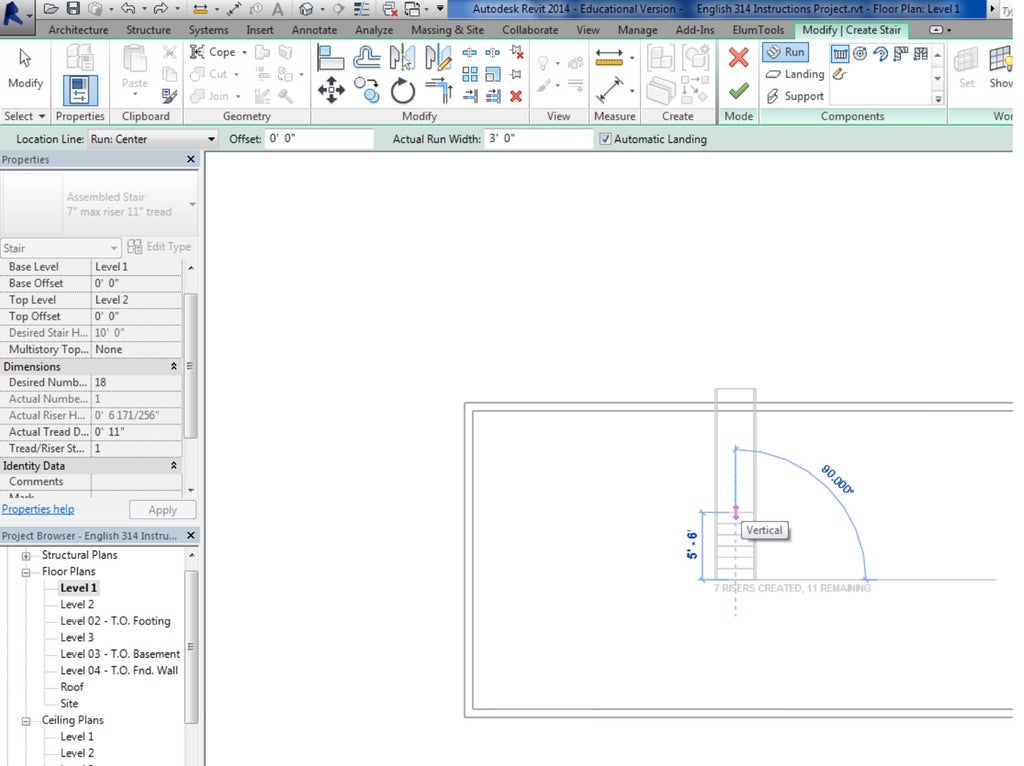 Create A Building Add Stairs Change Units Upload More Windows And Use Section Box In Autodesk Revit 10 Steps Instructables Section Box In Autodesk Revit, Framing A Basement Steps In Revit Architecture