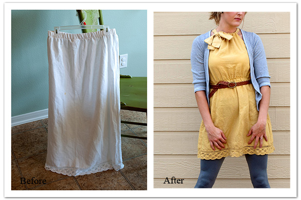 long skirt to dress refashion