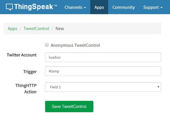 Picture of Create a TweetControl in ThingSpeak
