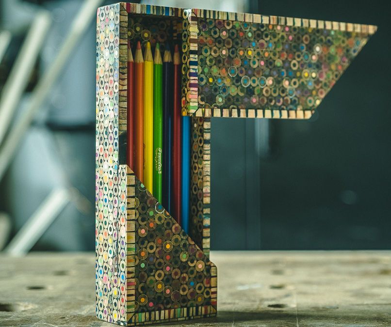 Pencil Box Made From Colored Pencils