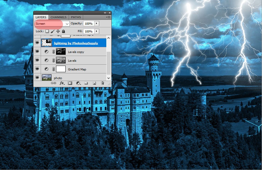 realistic lightning to your photo