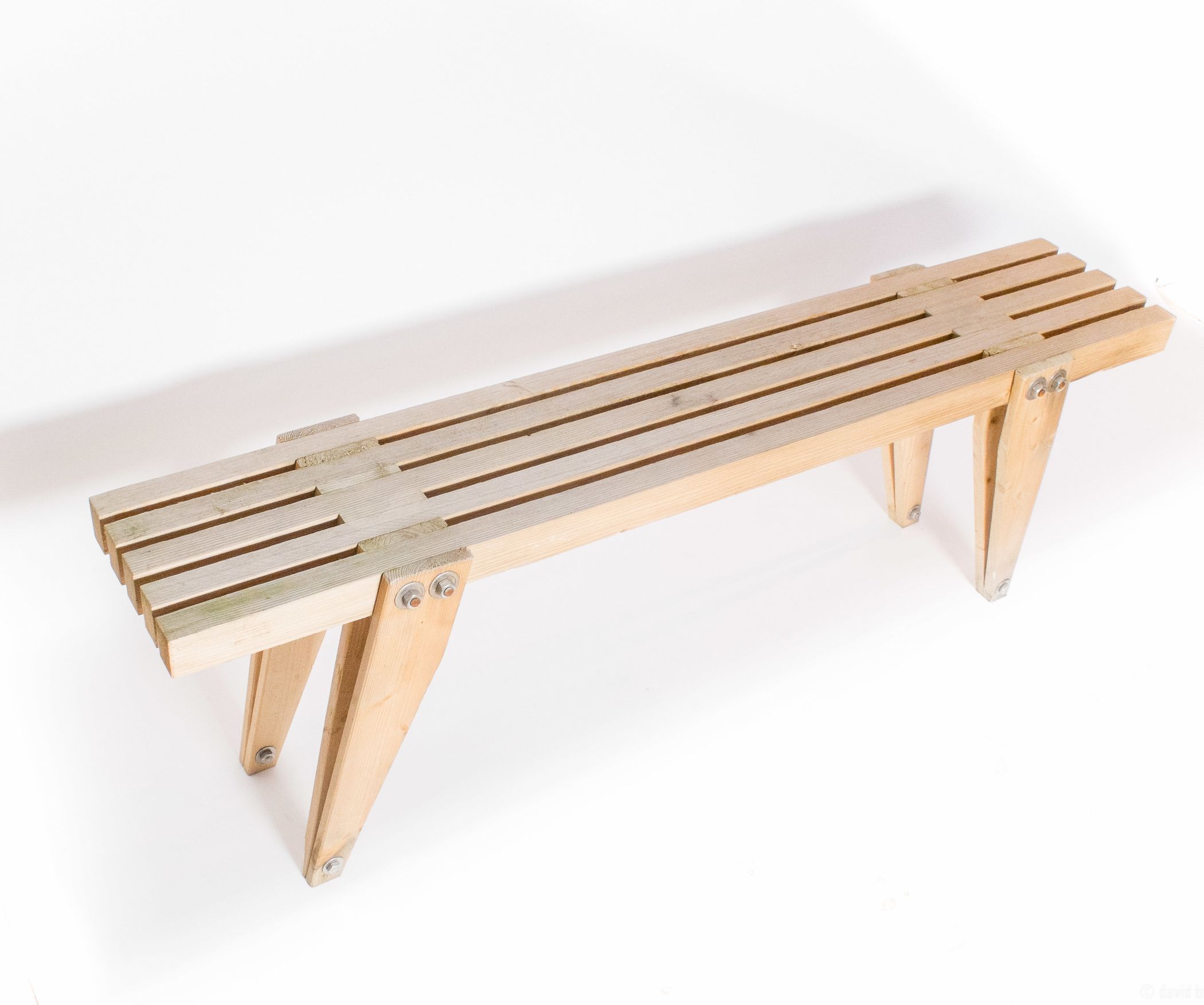 Mid Century Outdoor Furniture Table and Bench With Tapered Legs 8