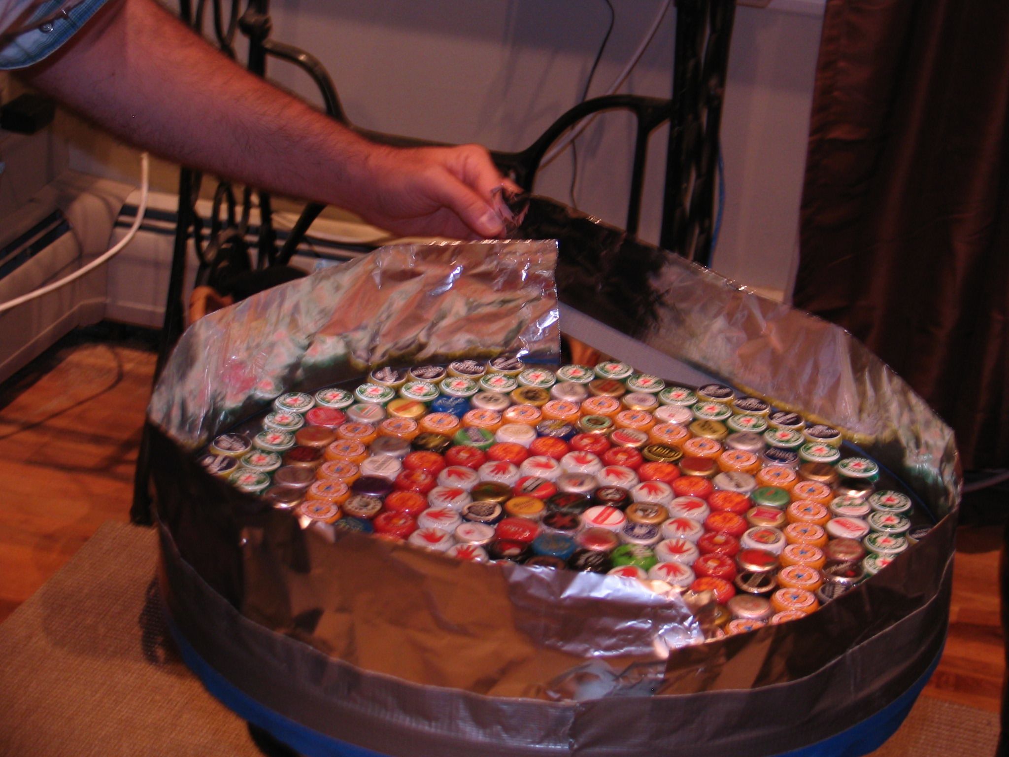 Bottle Cap Table With Poured Resin Surface 9 Steps (with Pictures
