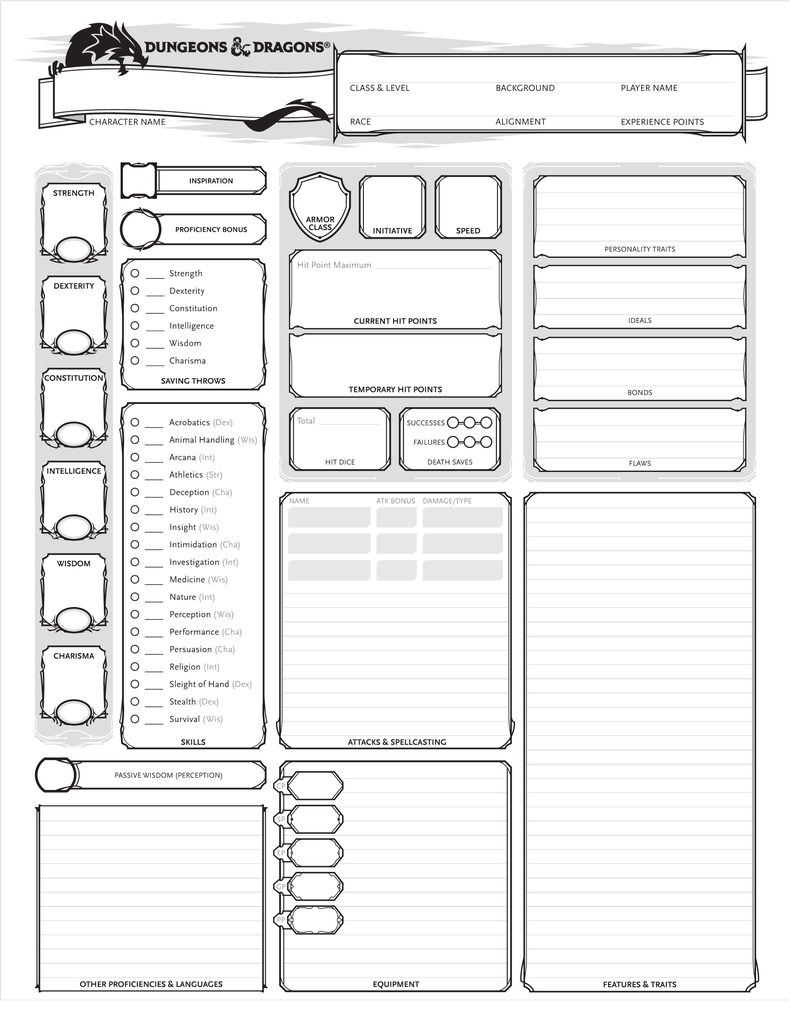 Creating A D D 5e Character For Beginners 10 Steps With Pictures Instructables