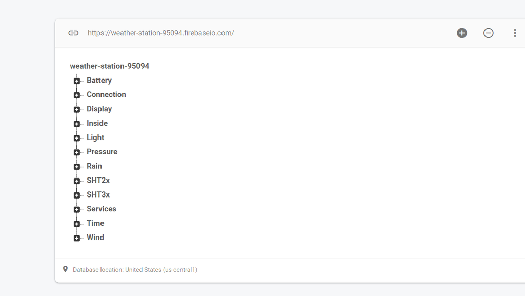 Database Weather Station Settings