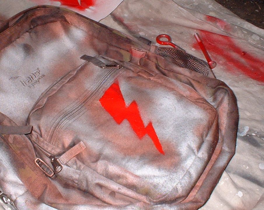 Personalized Backpack; Spray Paint &amp; Stencil Style
