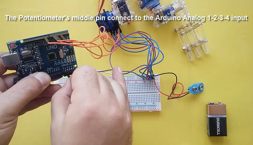 Arduino - Robotic Arm Control With a Potentiometer : 4 Steps (with ...