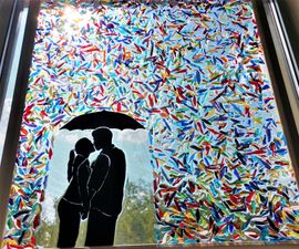 Scrap Stained Glass Panel