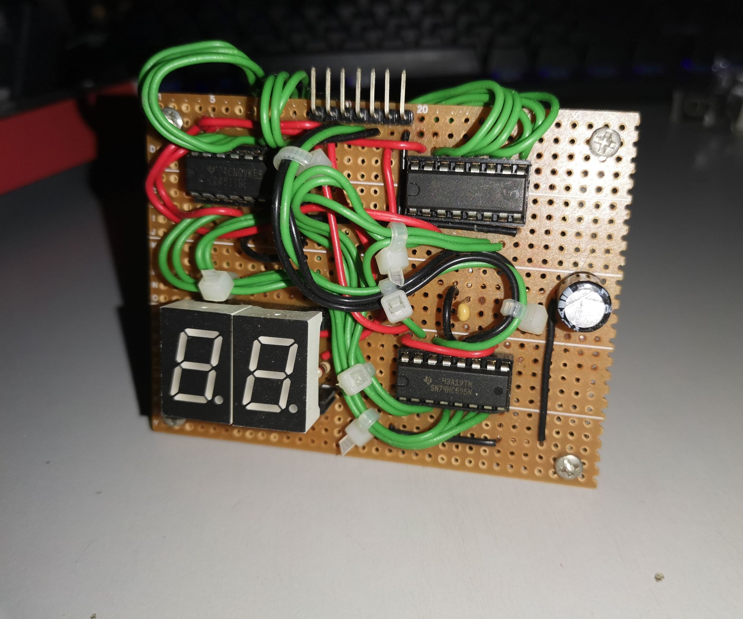 2x 7-segment display with 3 pins from arduino DIY Project DIY Project Image