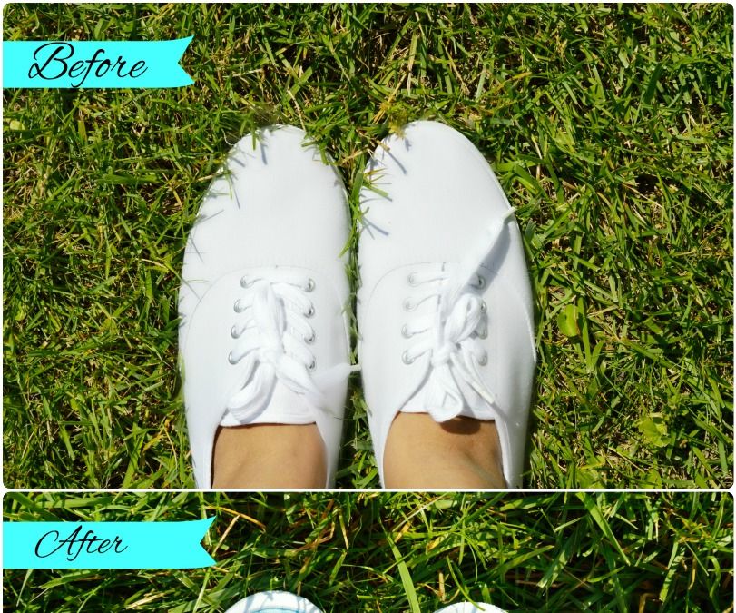 Turn Your White Canvas Shoes Into Colourful Triple Toned Striped Shoes