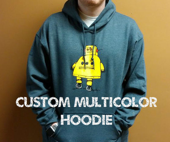 custom multi color hoodie