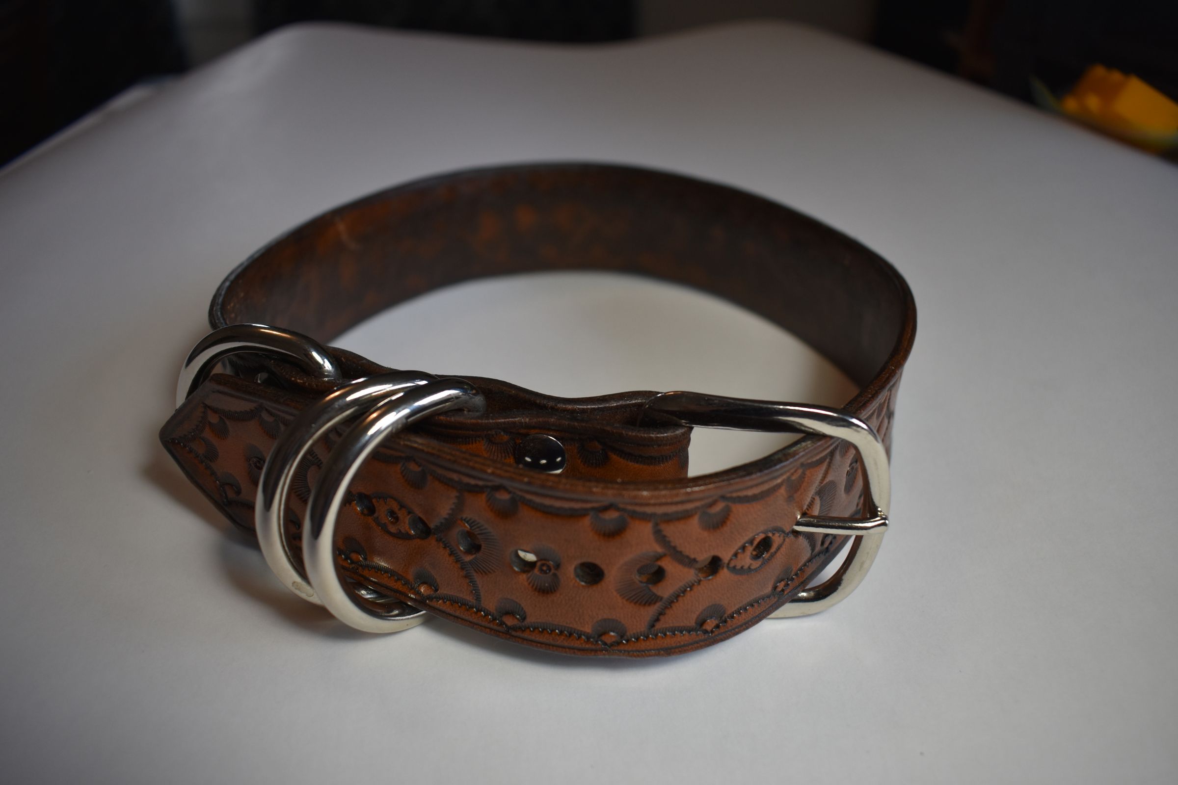 diy leather dog collar from belt